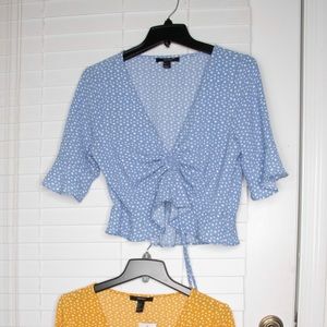 ✨ FOREVER 21: Blue Polka Dot Crop Top